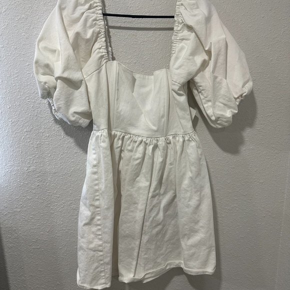 7 for all Mankind White Denim Dress - Picture 1 of 3